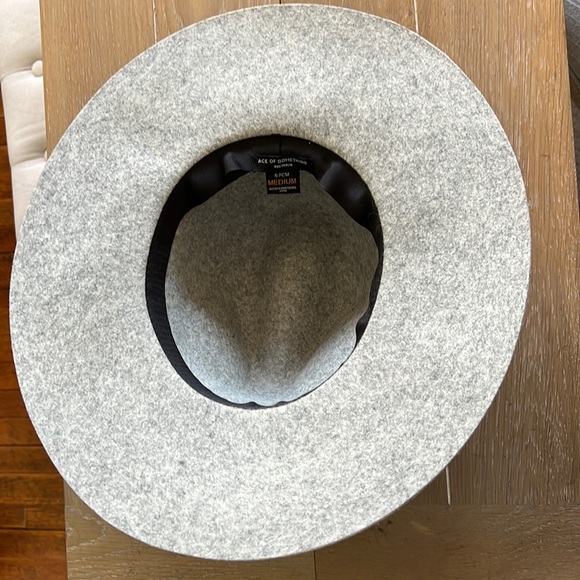 Ace of something Australia wide brim black 100% Australian wool fedora hat M - Picture 7 of 9